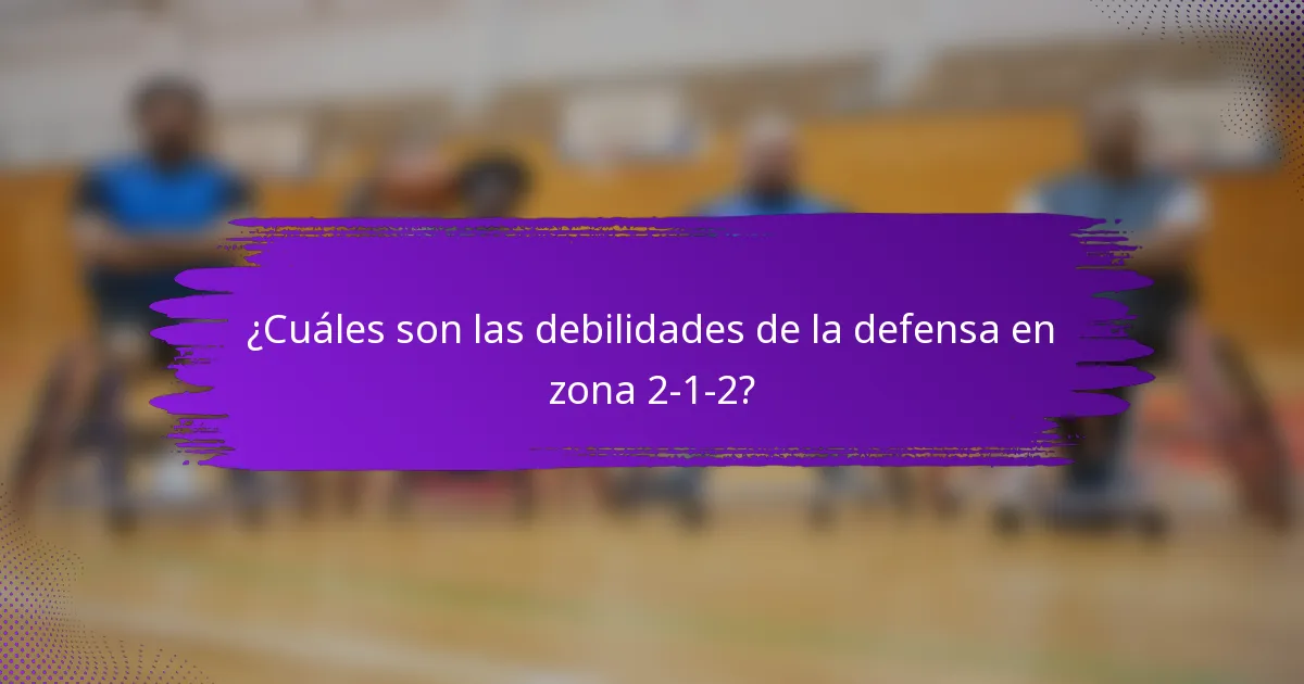 ¿Cuáles son las debilidades de la defensa en zona 2-1-2?